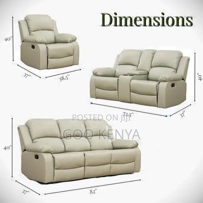 Home Sofa; 5-Seater Lazy Reclining Leather Sofa Set for Family Room