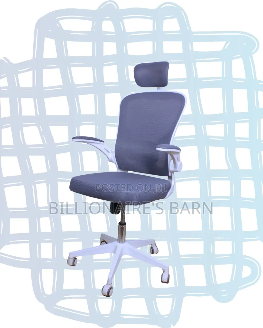 Imported White Ergonomic Office Chair — Boosts Posture Focus