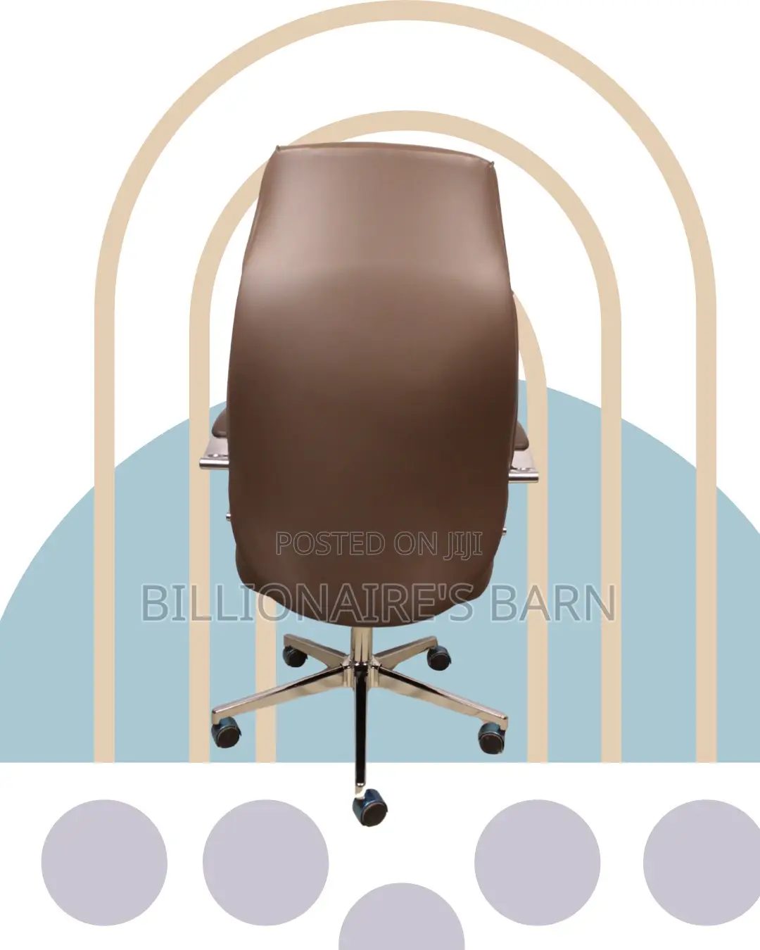 Brown Executive Leather Office Chair | Comfy Padded Armrests