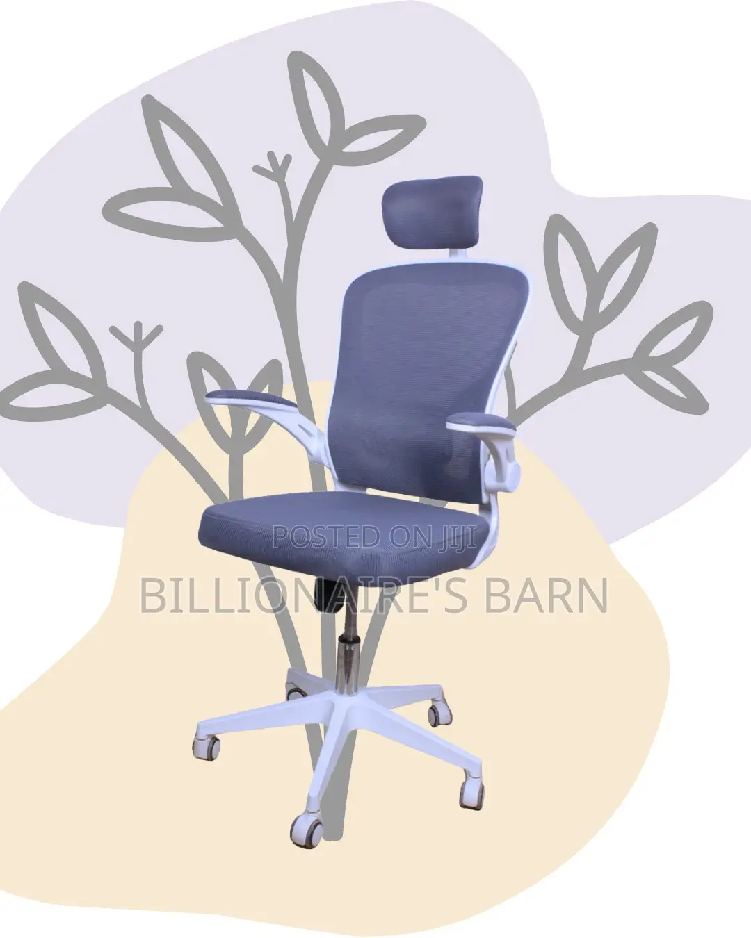 Imported White Ergonomic Office Chair | Mesh Backrest