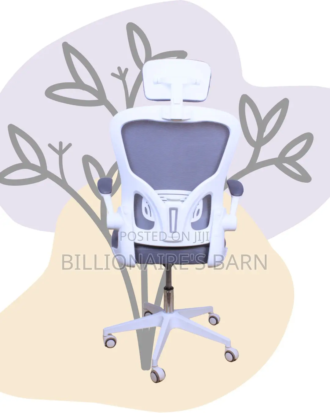 Imported White Ergonomic Office Chair | Mesh Backrest
