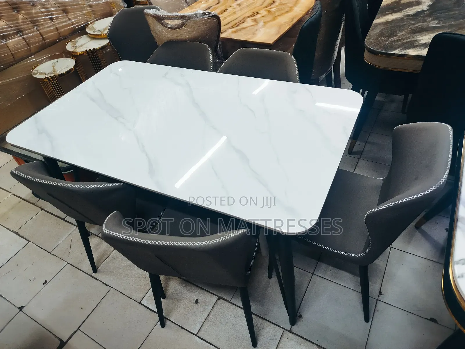 Simplicity Meets Quality! 6-Seater Dining Set With Marble Top Table.