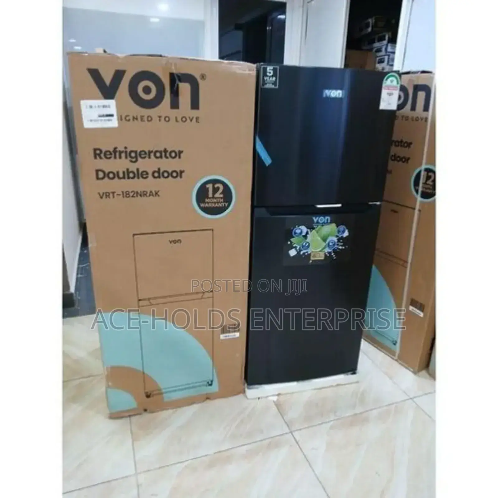 Von 181l Double Door Refrigerator Total No Frost
