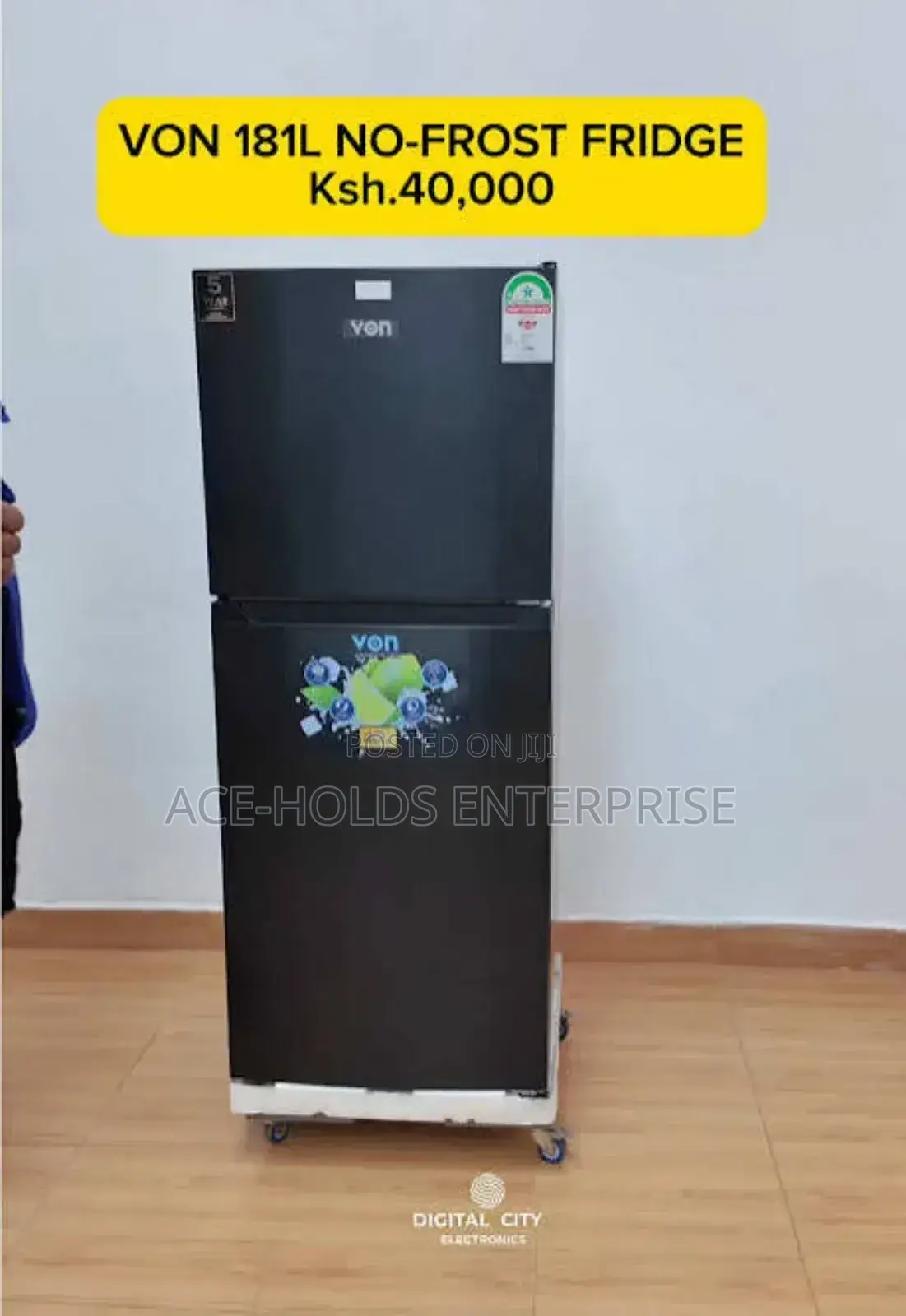 Von 181l Double Door Refrigerator Total No Frost