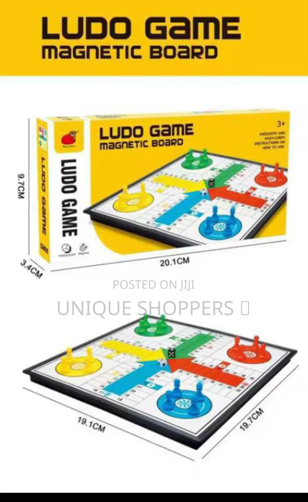 Ludo Magnetic Gameboard* Eco Friendly Plastic Perfect Fo