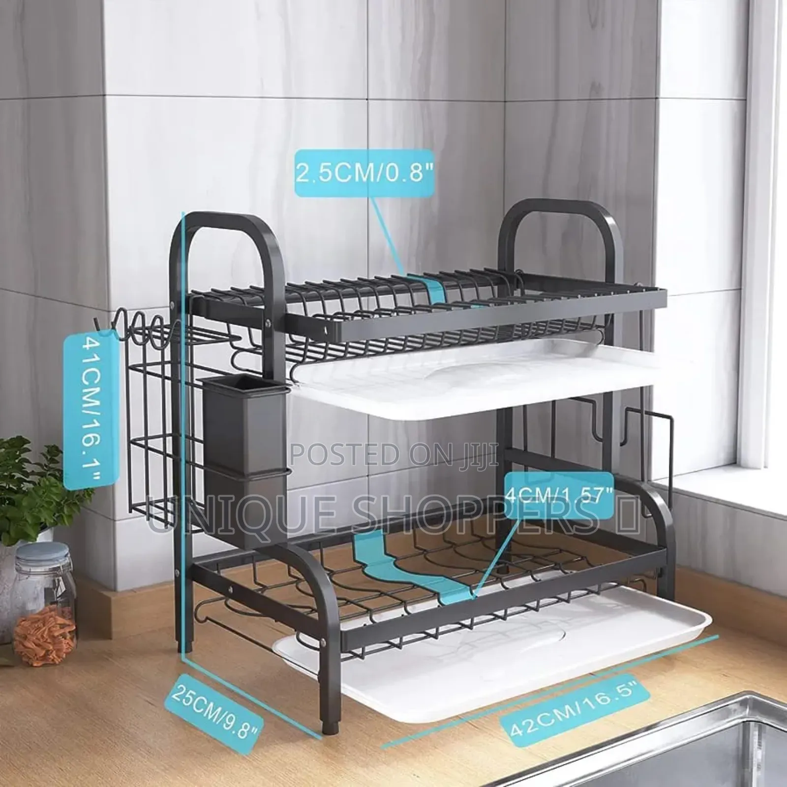 High Quality Heavy Duty 2tier Dish Rack With Cutlery Holder
