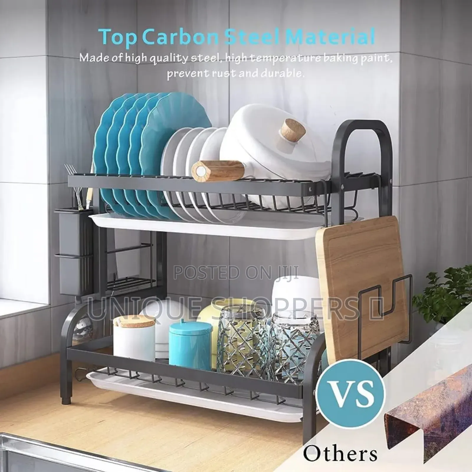 High Quality Heavy Duty 2tier Dish Rack With Cutlery Holder
