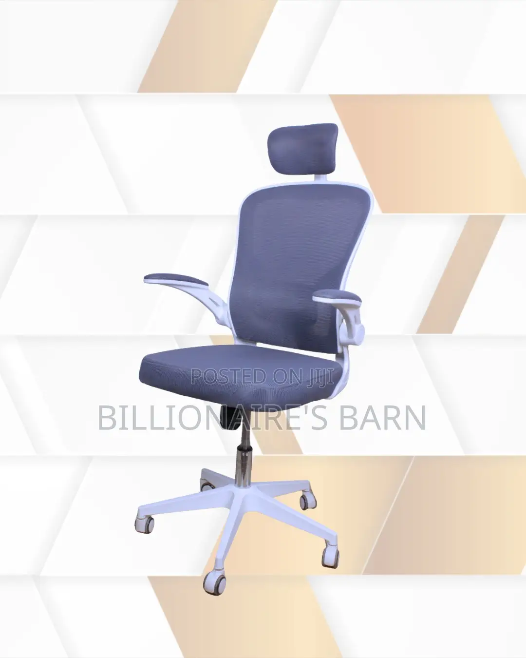 Space-Saving White Ergonomic Office Chair — Great for Study or Work