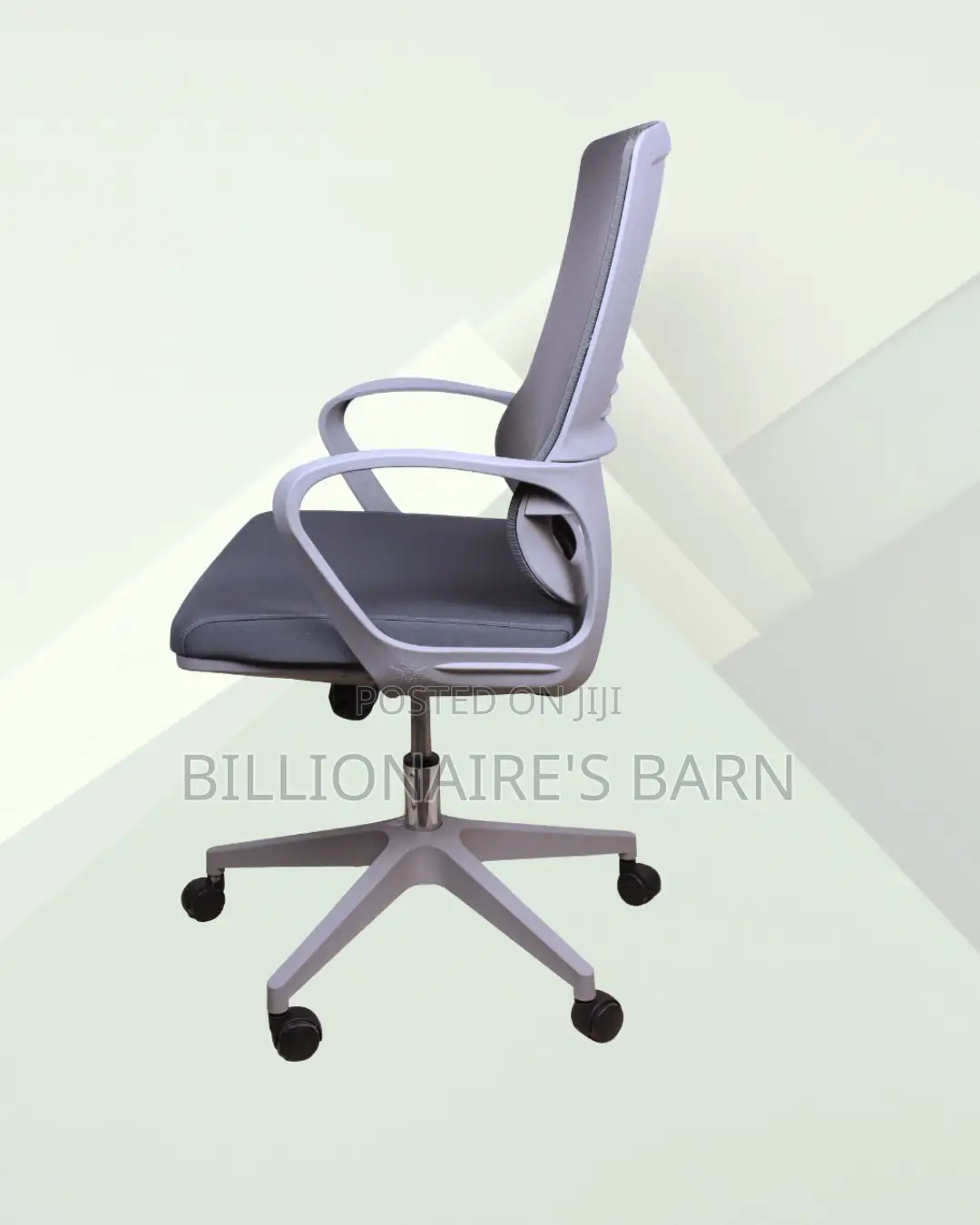 Sleek Grey Ergonomic Mesh Office Chair — Smooth-Rolling Mobility