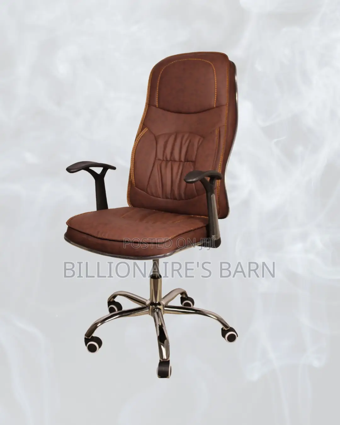 High-Back Ergonomic Executive Leather Chair | Steel Frame