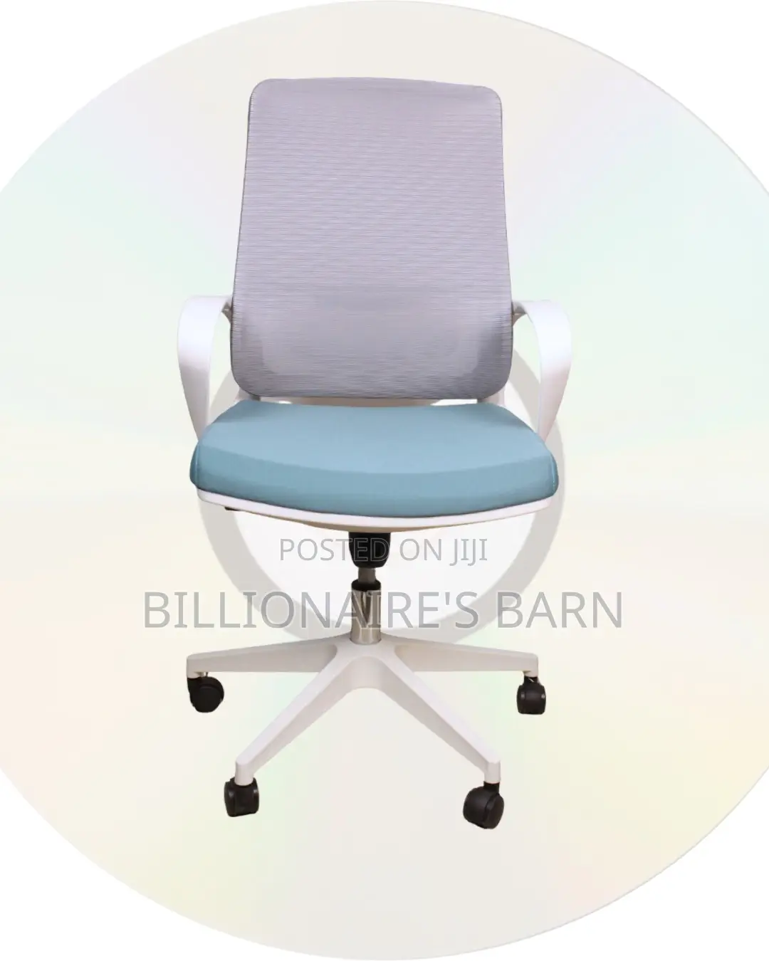 White Ergonomic Mesh Office Chair | Minimal Nylon Castors
