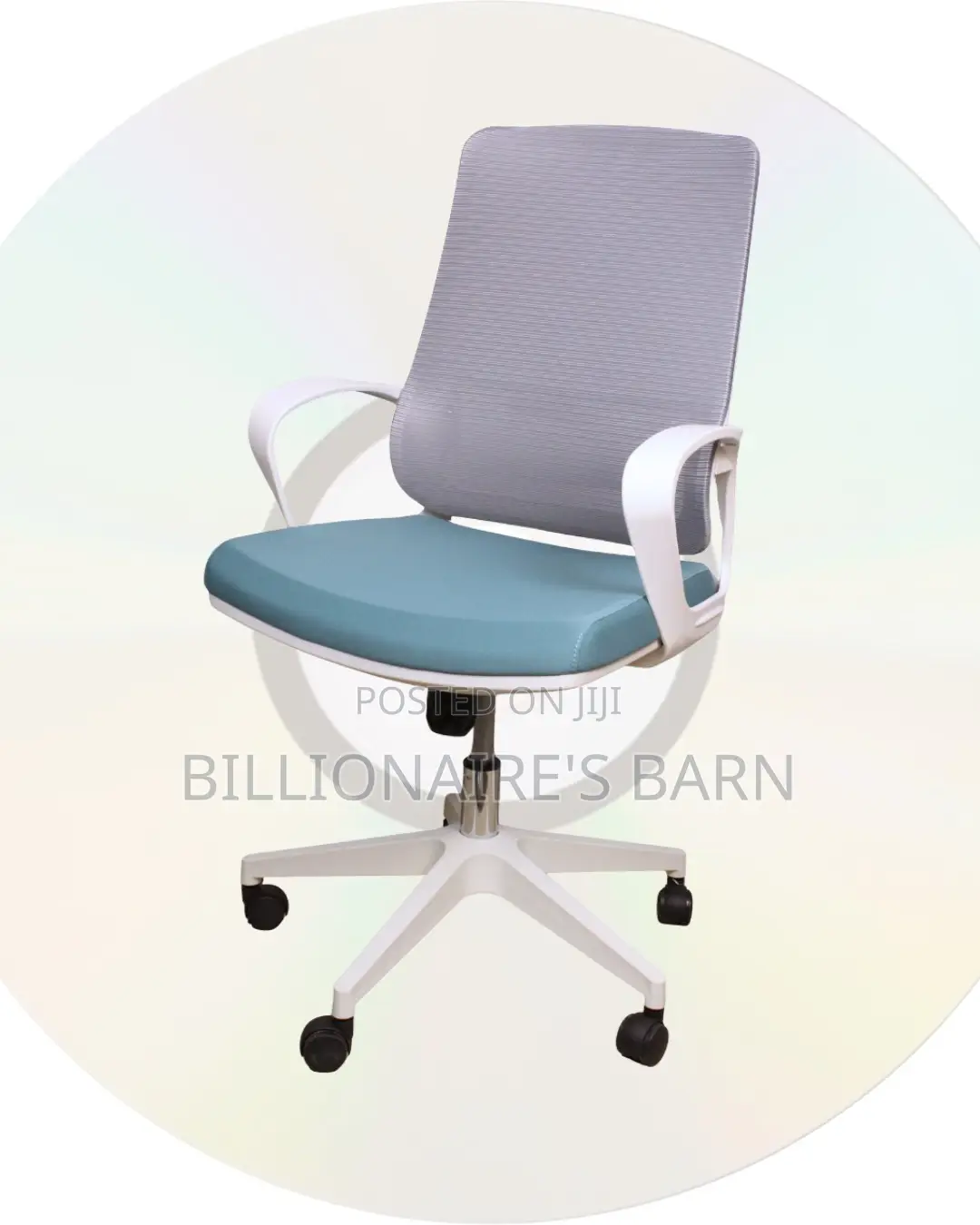 White Ergonomic Mesh Office Chair | Minimal Nylon Castors