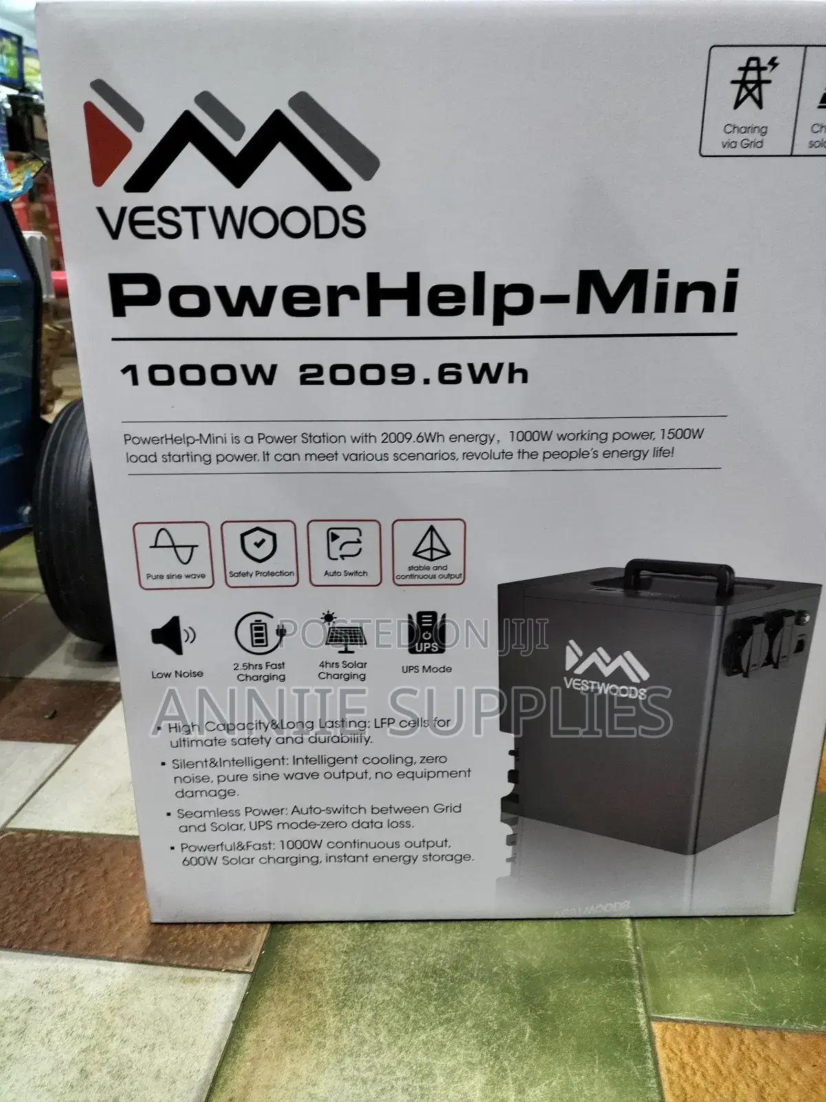 Vestwood 2kwh Lithium Home Office Backup Power Station