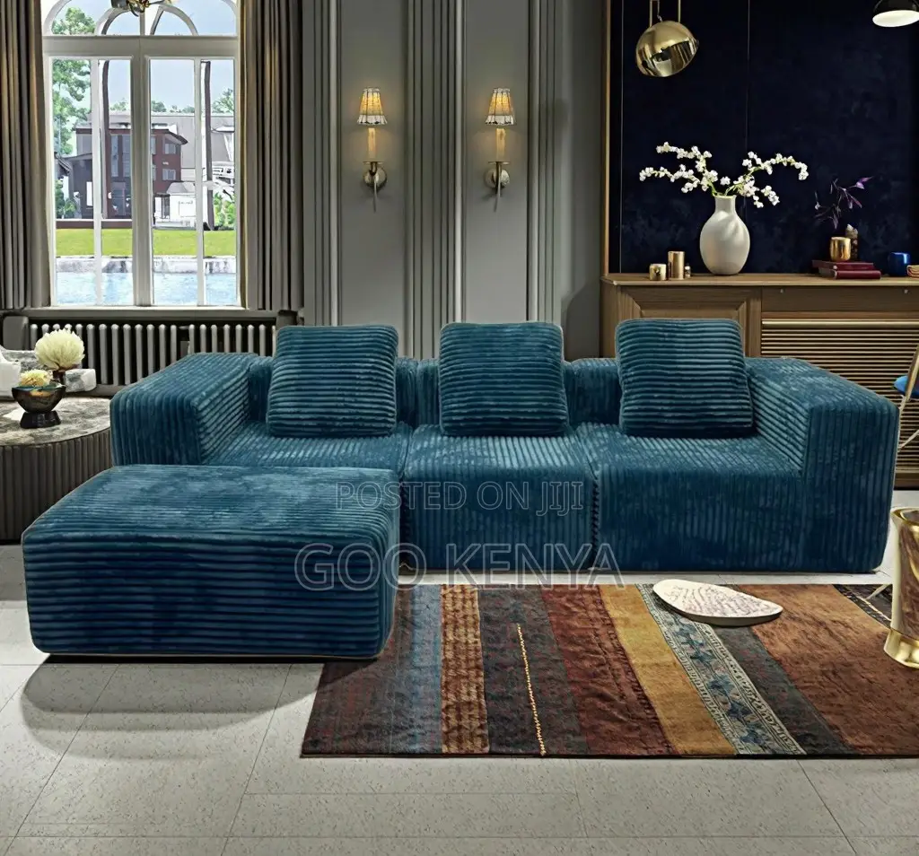 Home Sofa; L-Shaped Relaxing Fabric Sofa for Living or Lounge Areas
