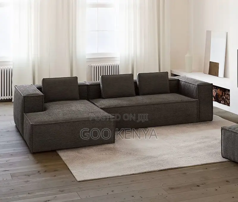 Home Sofa; L-Shaped Relaxing Fabric Sofa for Living or Lounge Areas