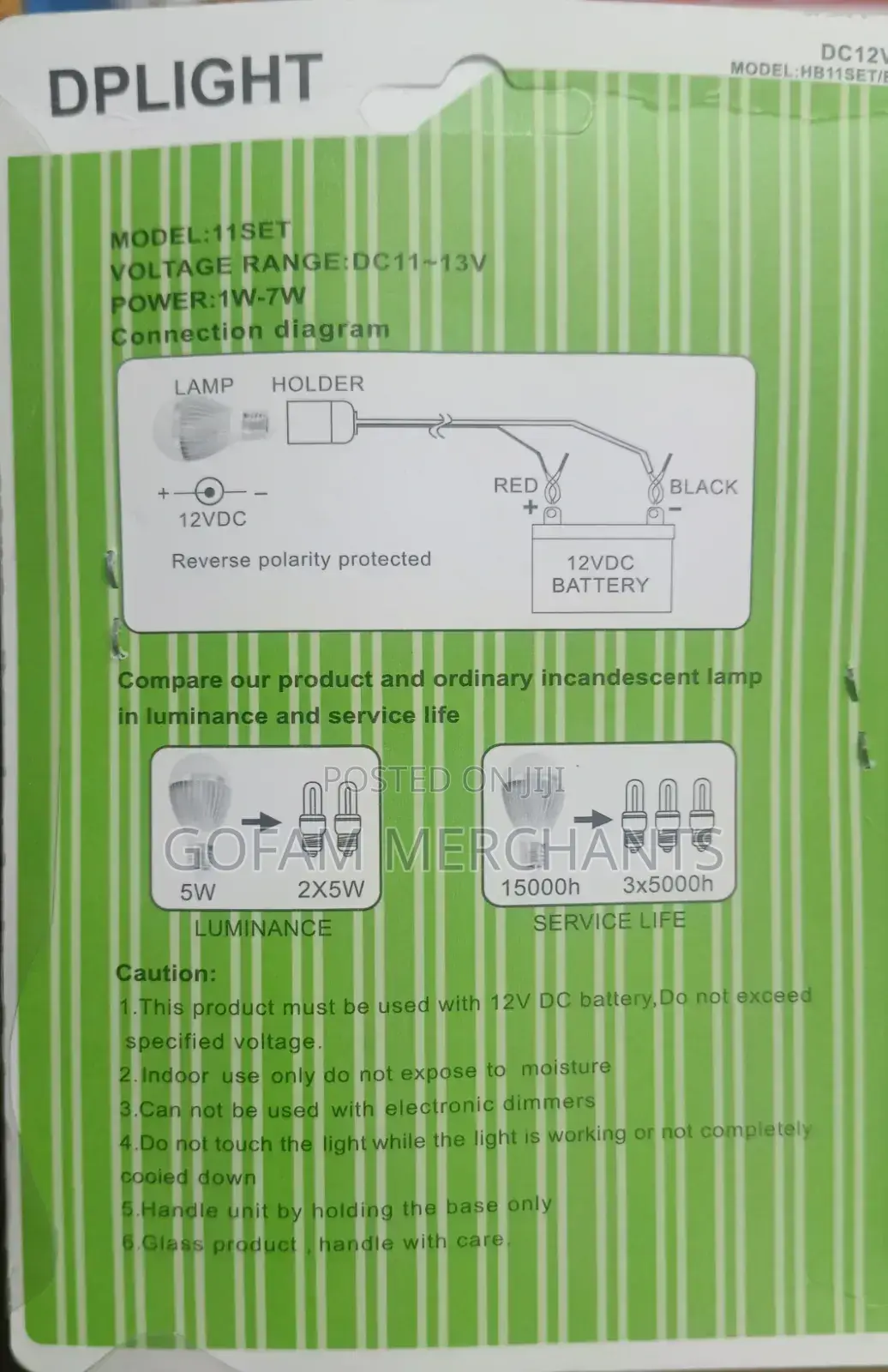 5watts Dc Lightbulb With Cable and Clippers