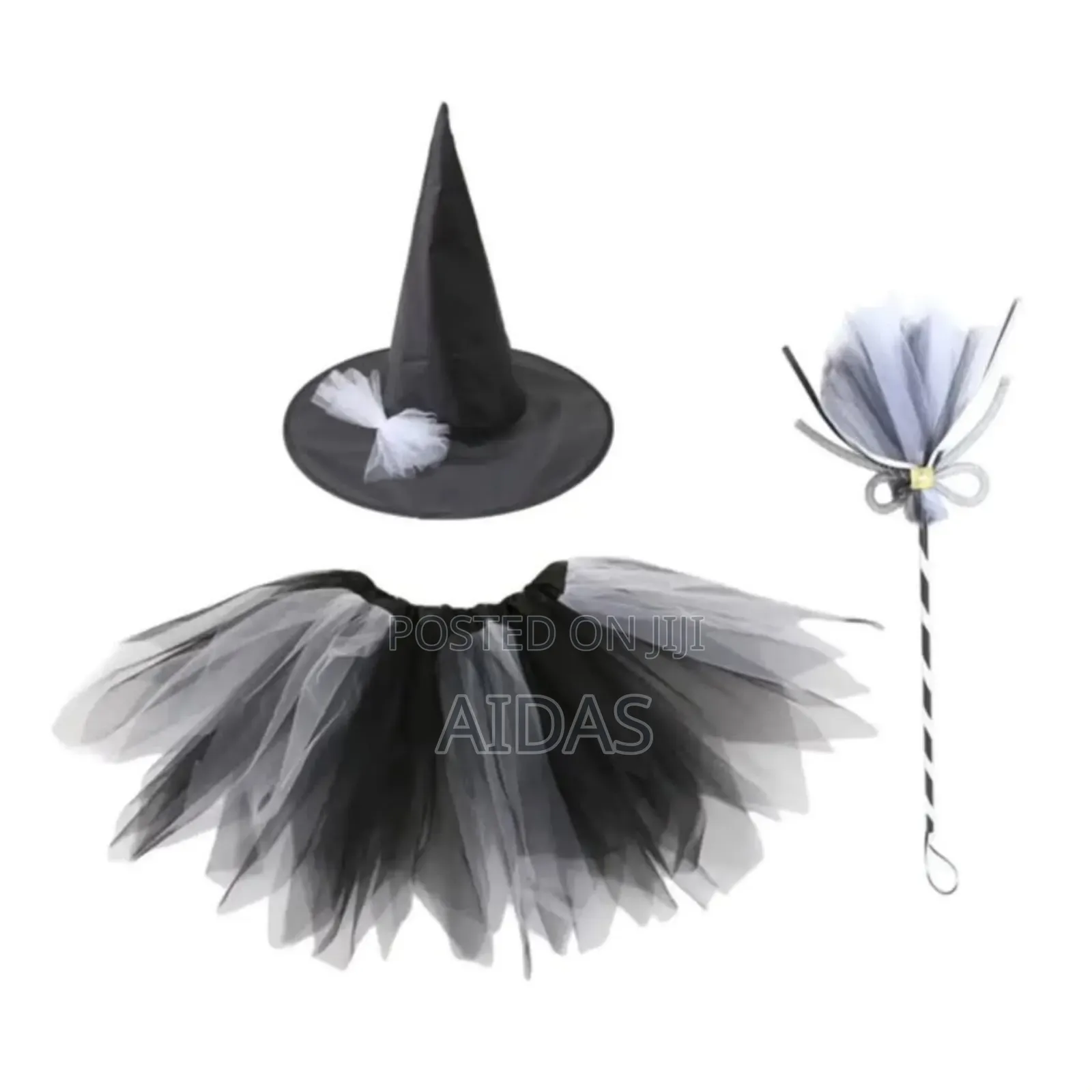 Kids Witch Costume Set for Girls – Halloween Dress, Hat Magic Wand