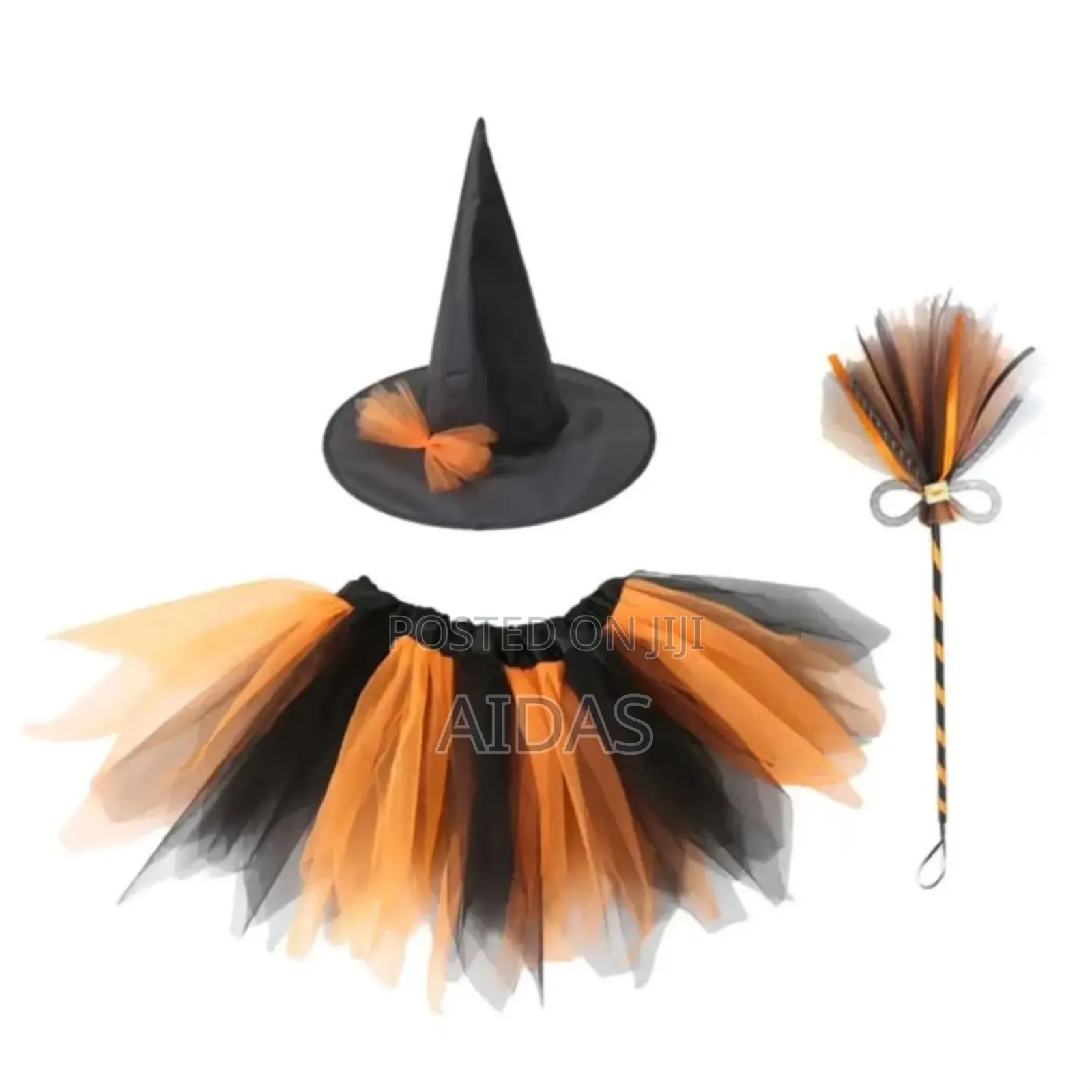 Kids Witch Costume Set for Girls – Halloween Dress, Hat Magic Wand