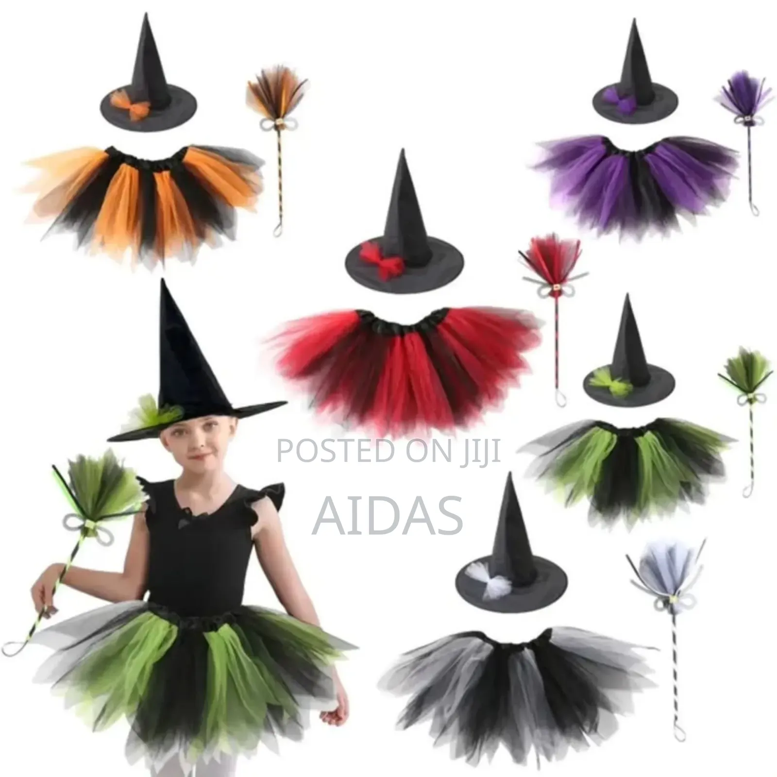 Kids Witch Costume Set for Girls – Halloween Dress, Hat Magic Wand
