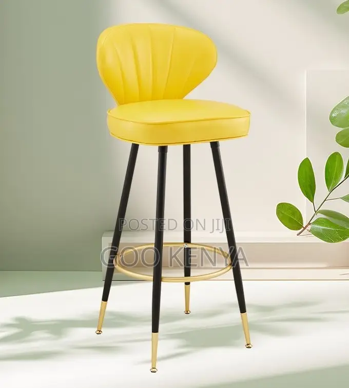 Home Bar Stool; Leather Rotating Bar Chair With Waterfall Edge Seat