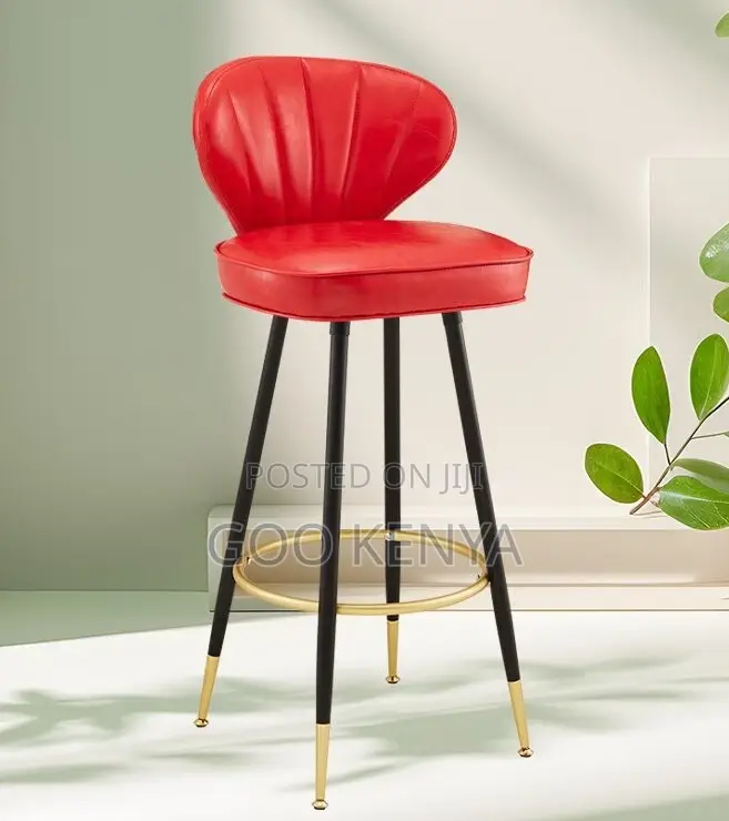 Home Bar Stool; Leather Rotating Bar Chair With Waterfall Edge Seat