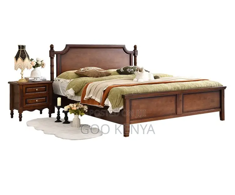 Home Bed; King Size Wood Mahogany Single Bed