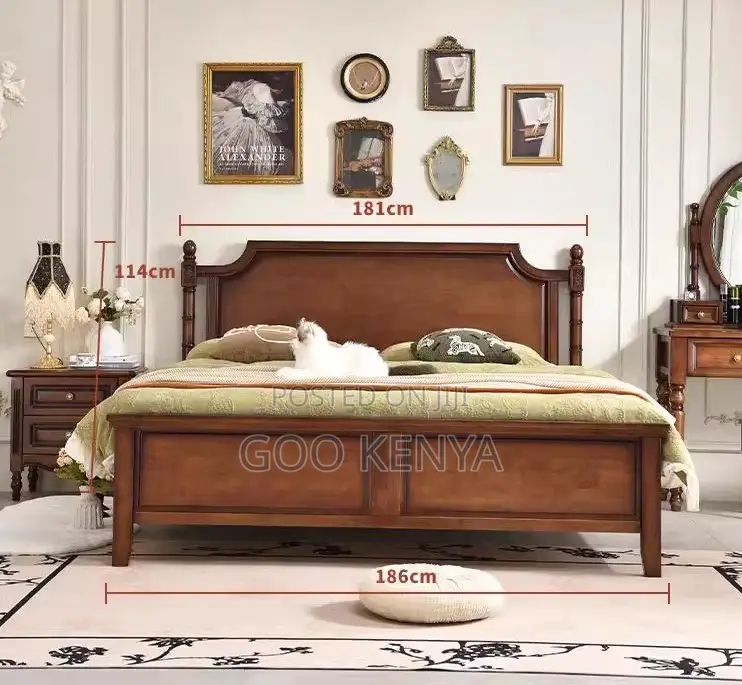 Home Bed; King Size Wood Mahogany Single Bed