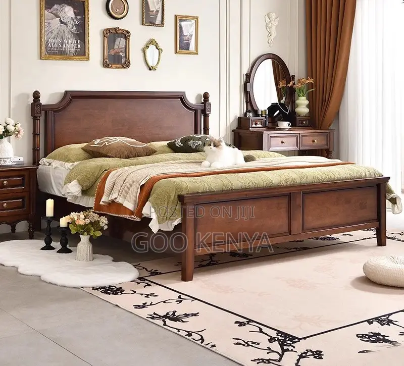 Home Bed; King Size Wood Mahogany Single Bed