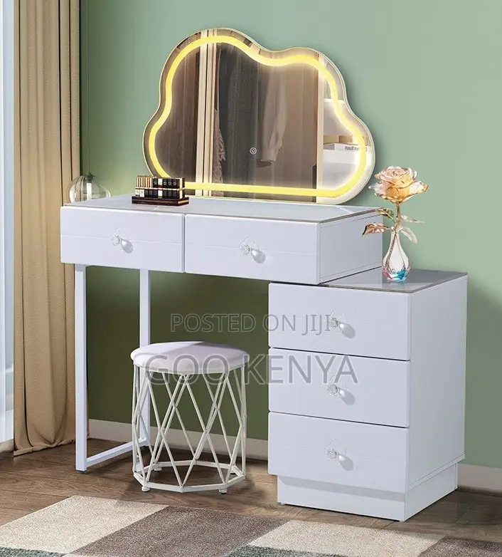 Home Dresser; Home Dressing Mirrror Set With Led Light and Drawers
