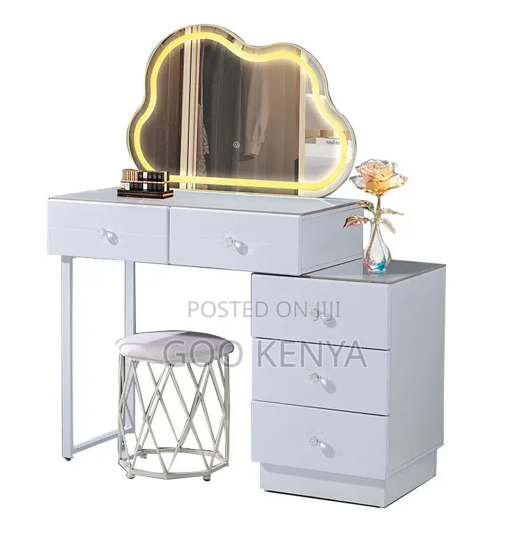 Home Dresser; Home Dressing Mirrror Set With Led Light and Drawers