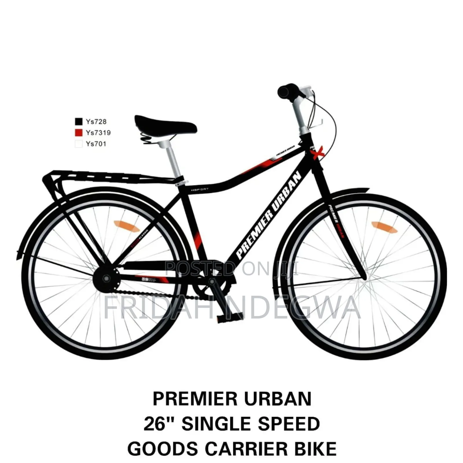 Premier Urban 26' Single Speed Good Carrier Bike