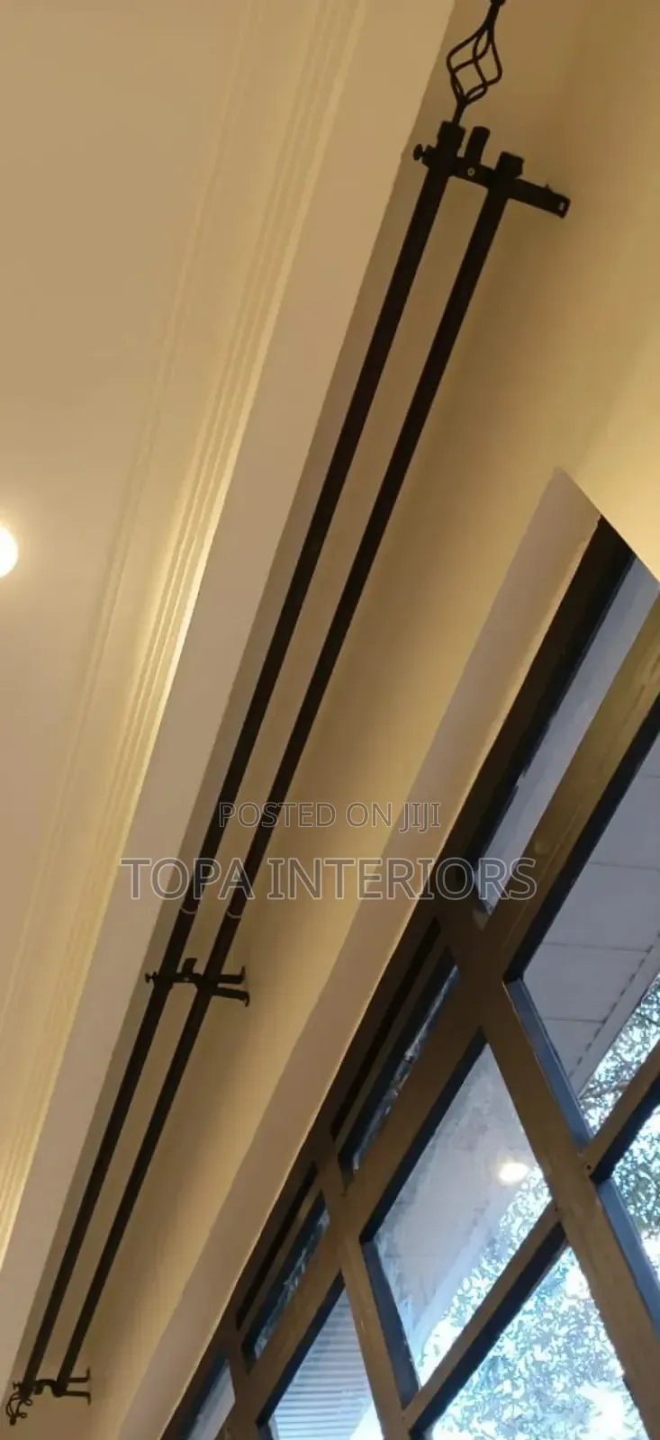 Big Window Black 3 Metres Double Adjustable Window Curtain Rods