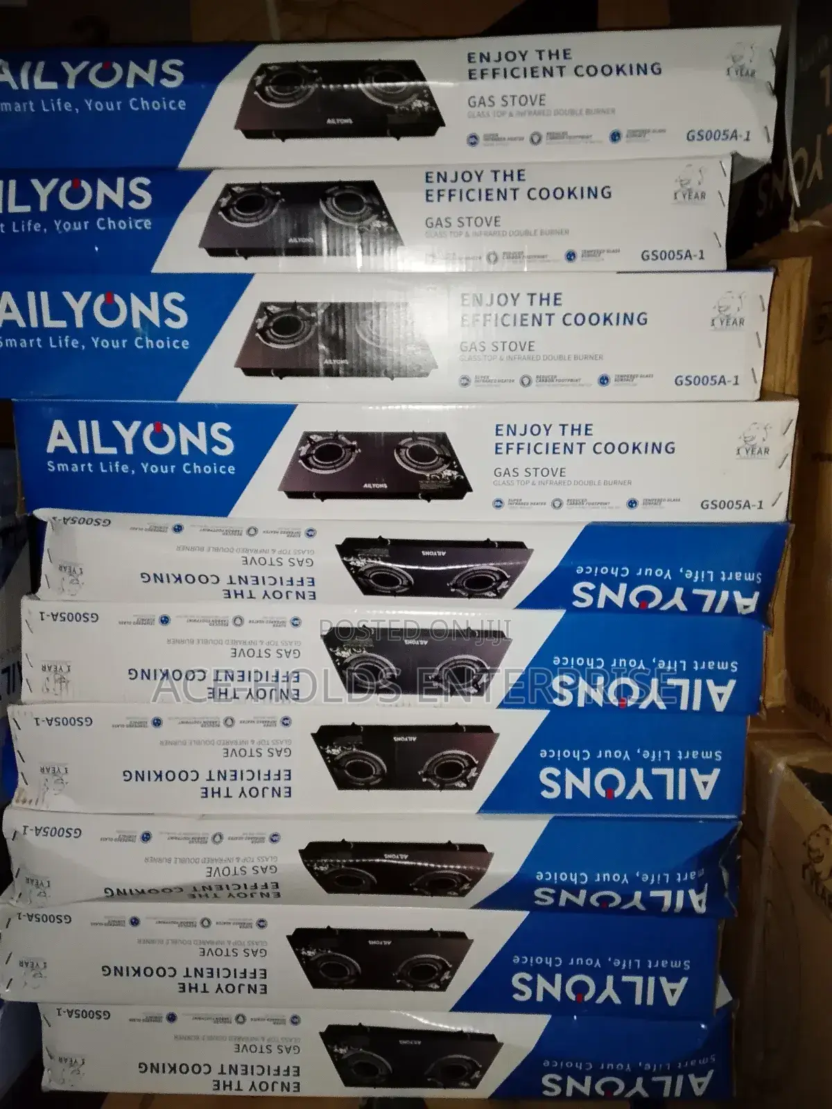 Ailyons 2 Gas Burner Infrared Glass Top