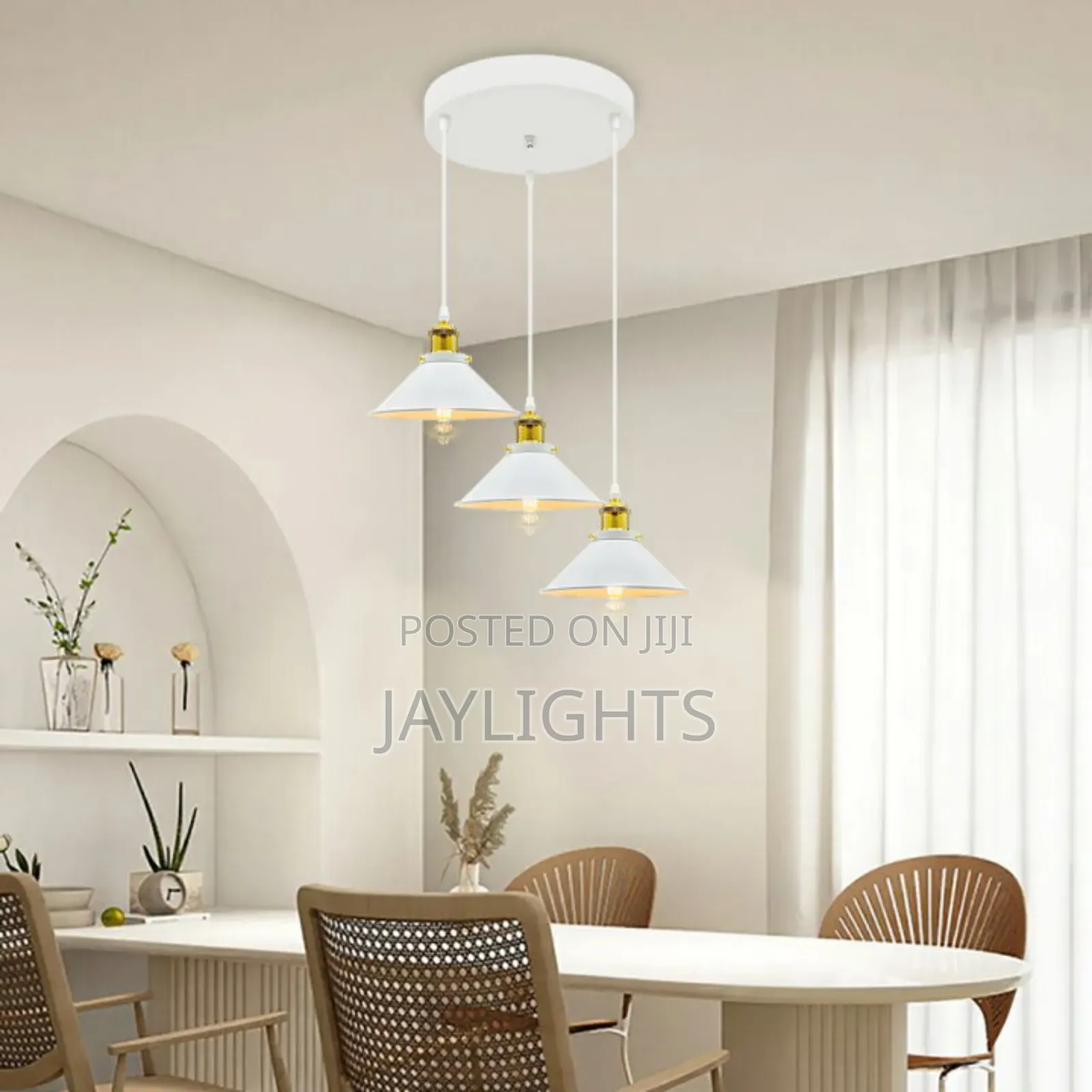 Three-Headed Pendant Light Retro Style Home Dining Room