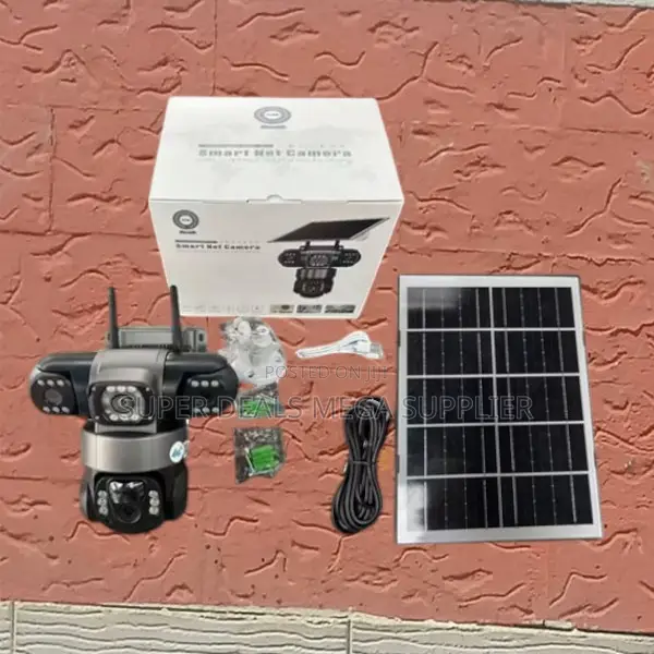 V380 Pro 4g Solar Camera With 4 Lens Eyes and Hd Two Way Audio