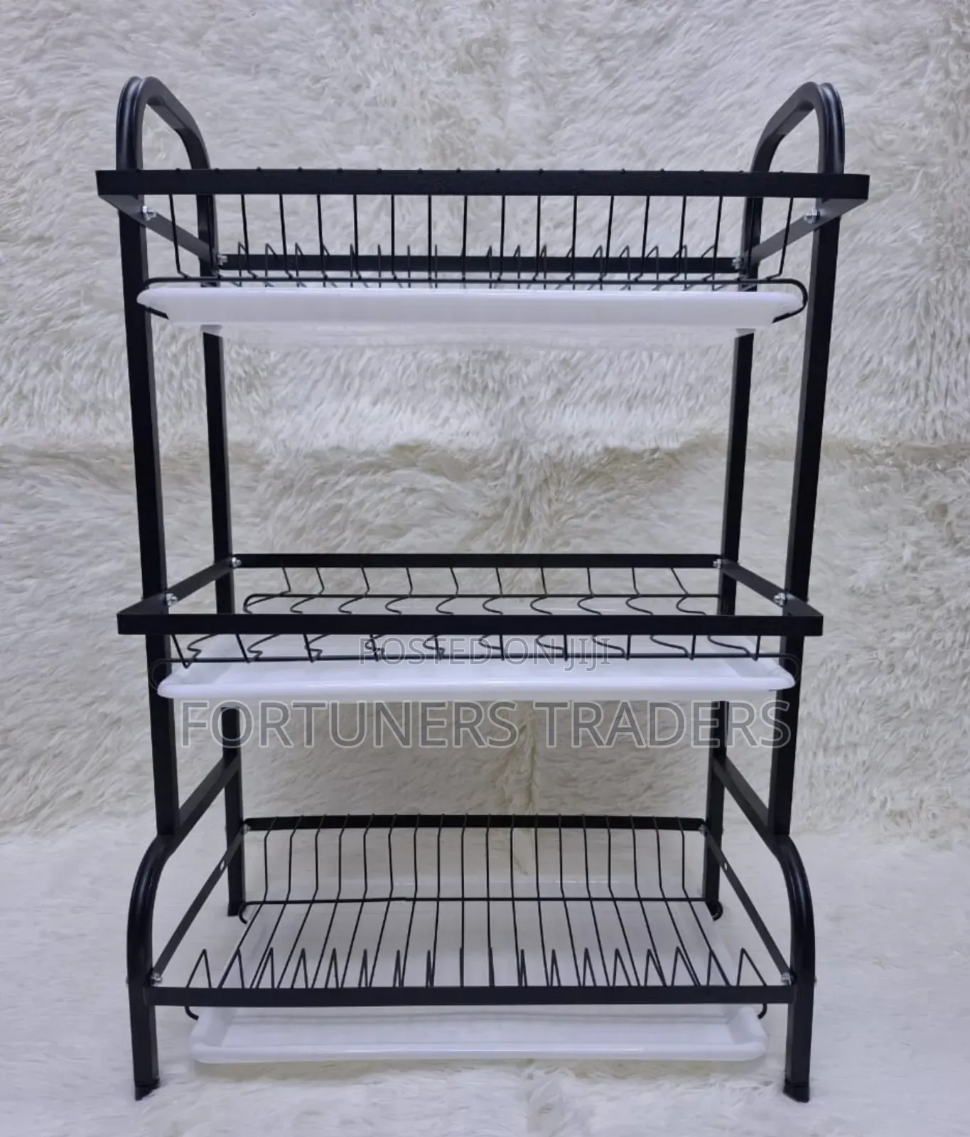 Heavy Duty 3 Tire Dish Rack With Cutlery Holder