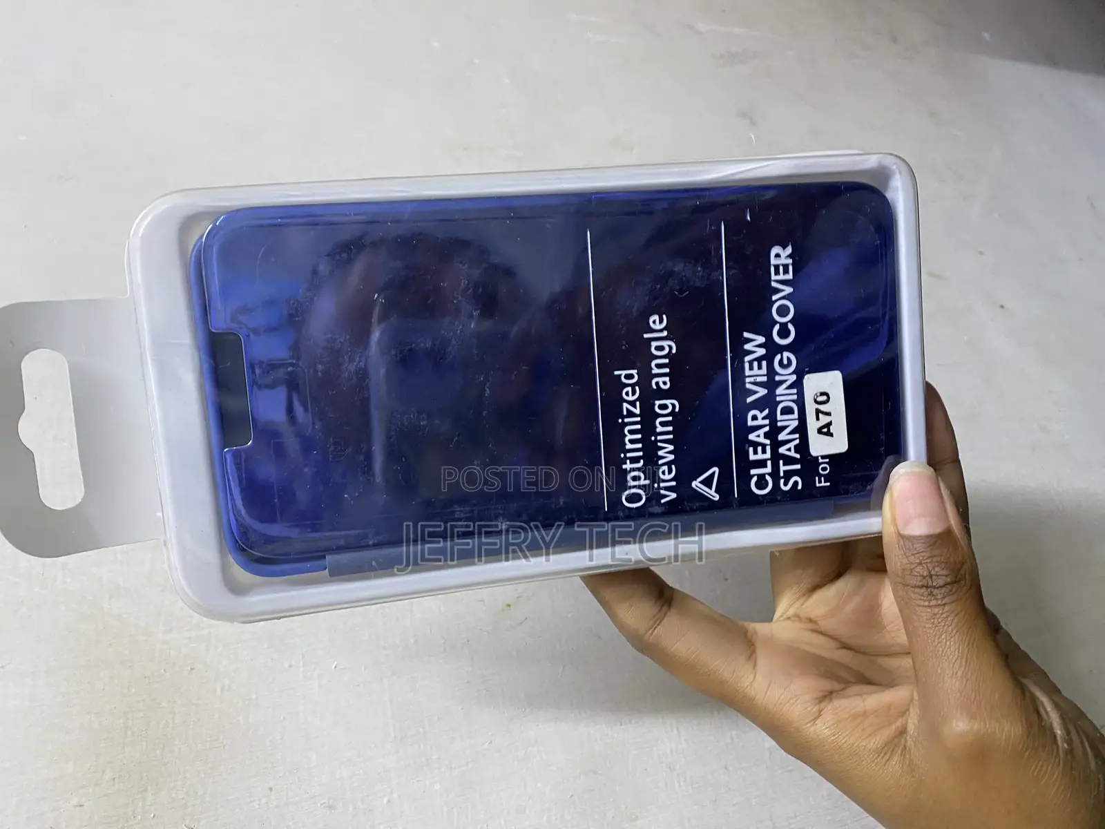 Hkess Clear View Case Compatible for Samsung Galaxy A70 Standing Flip
