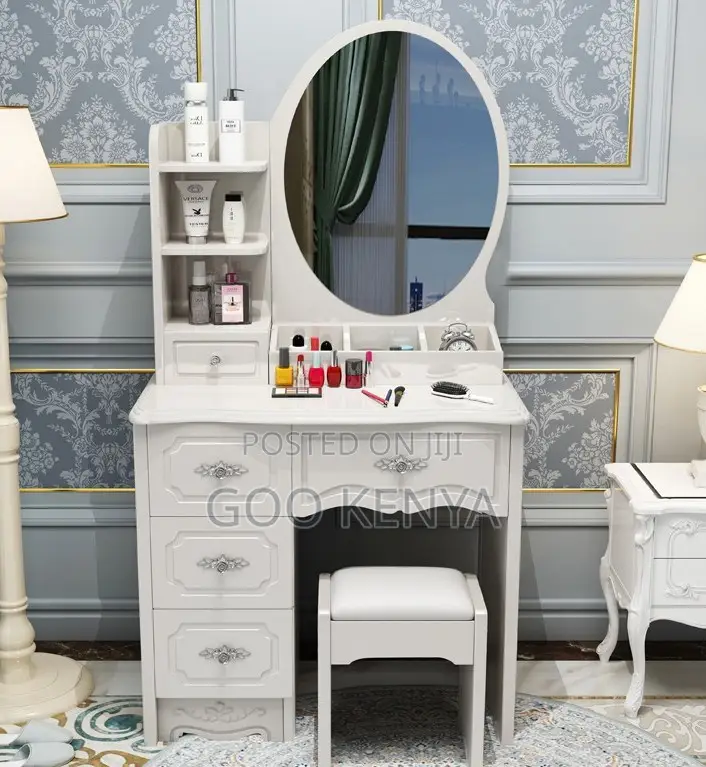 Home Dressing Table; Bedroom Vanity Set With Mirror and Storage Units