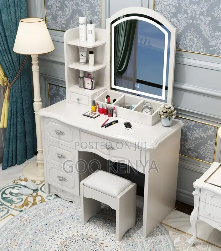 Home Dressing Table; Bedroom Vanity Set With Mirror and Storage Units