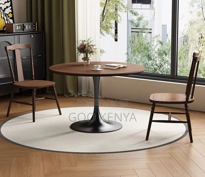 Home Table; Modern Wooden Top Round Patio Coffee Table