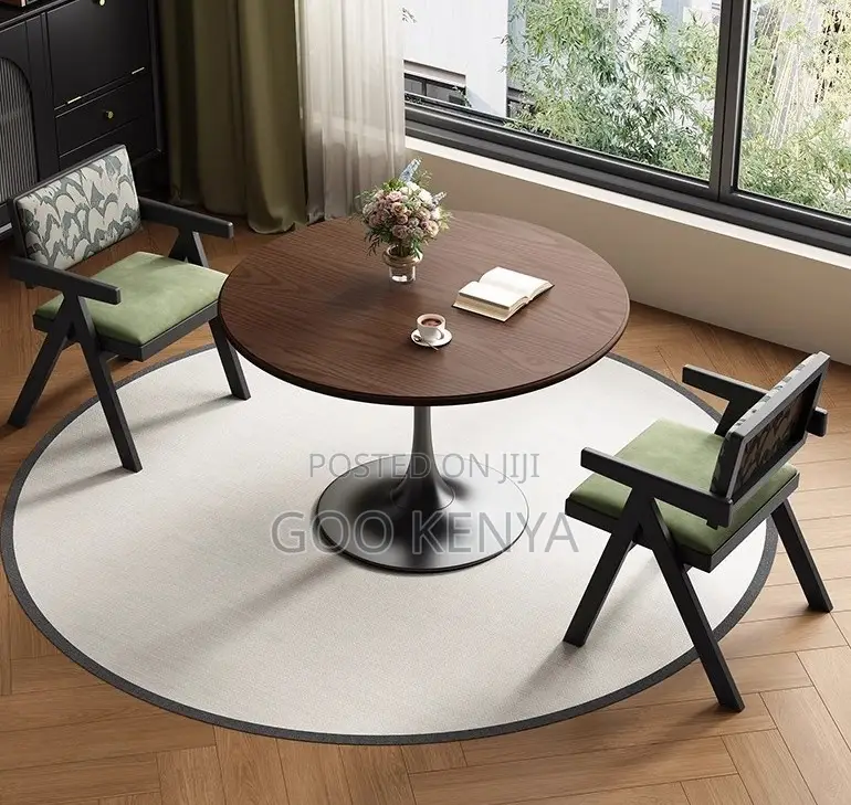 Home Table; Modern Wooden Top Round Patio Coffee Table