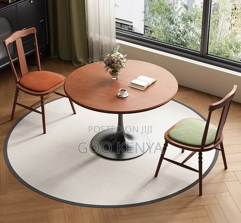 Home Table; Modern Wooden Top Round Patio Coffee Table