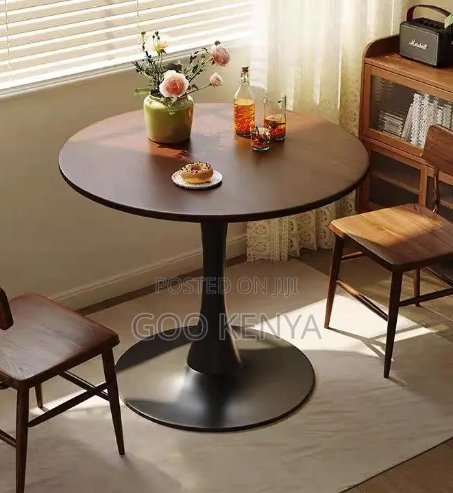 Home Table; Modern Round Patio Table With Wooden Top