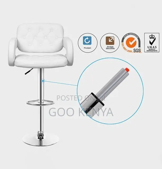 Home Counter Stool; Height Adjustable Bar Stool With Armrest and Back
