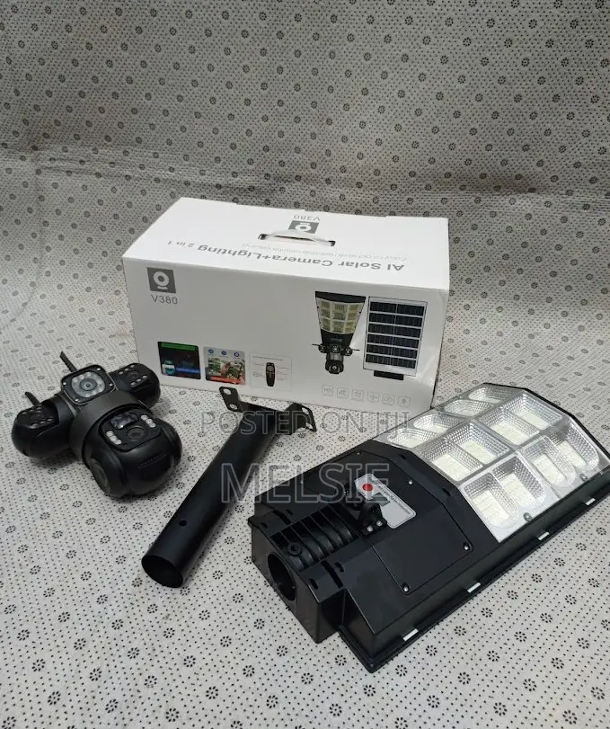 2 ,1solar Light V380 PTZ Rotating Outdoor Surveillance Security Camera