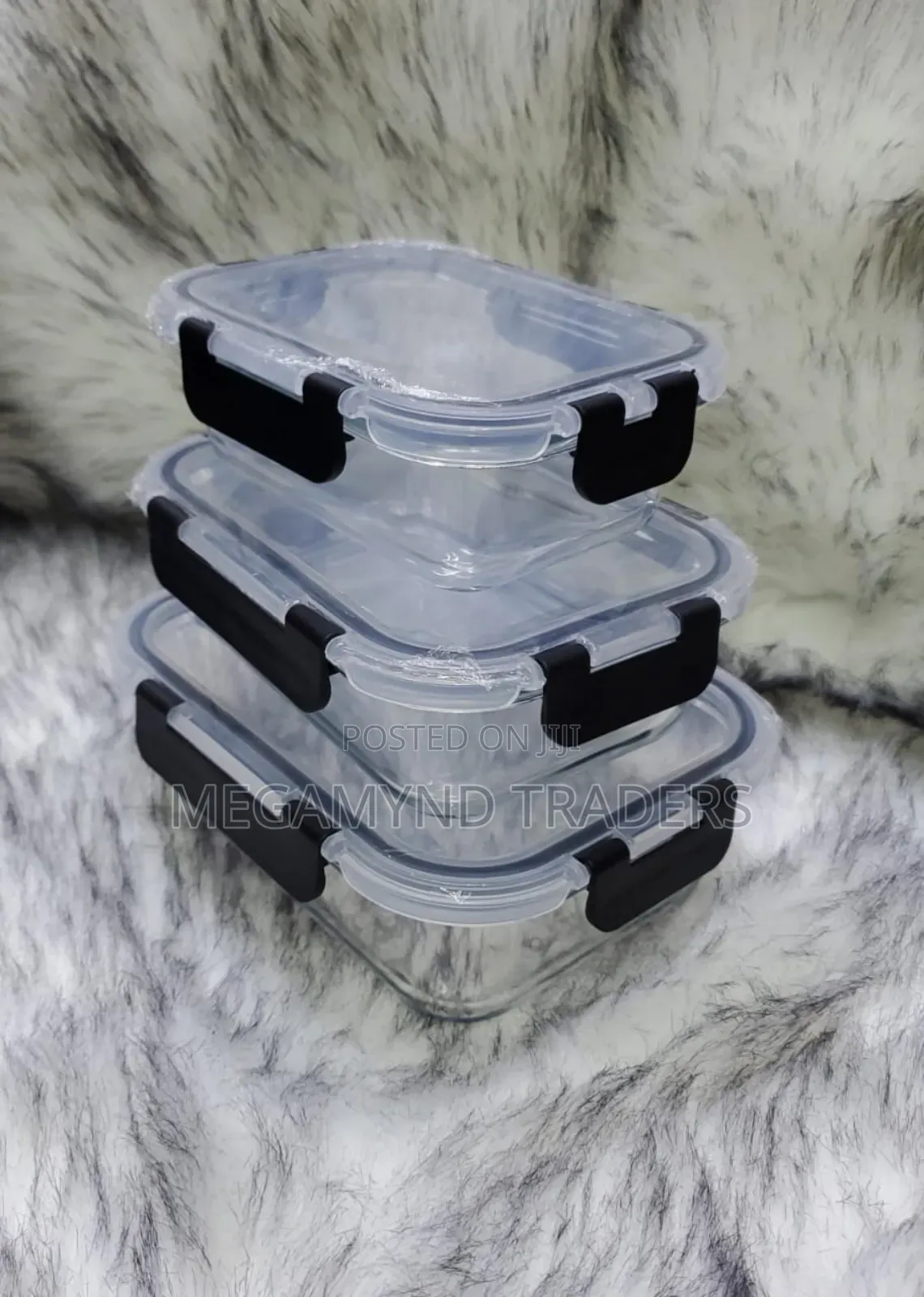 3pc Glass Food Storage Containers/3 in 1 Glass Lunch Box