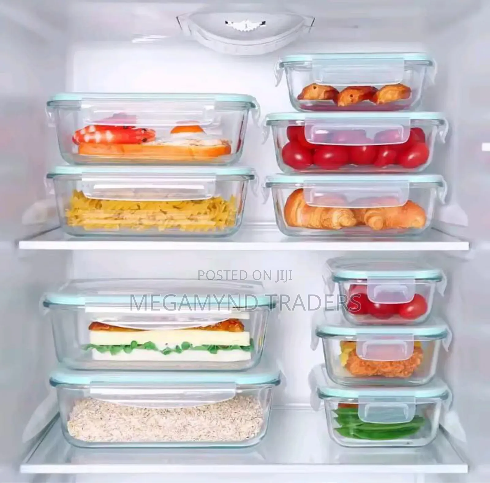 3pc Glass Food Storage Containers/3 in 1 Glass Lunch Box