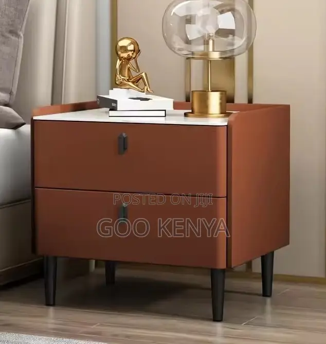 Home Cabinet; Two Drawer MDF Home Bedside Nightstand