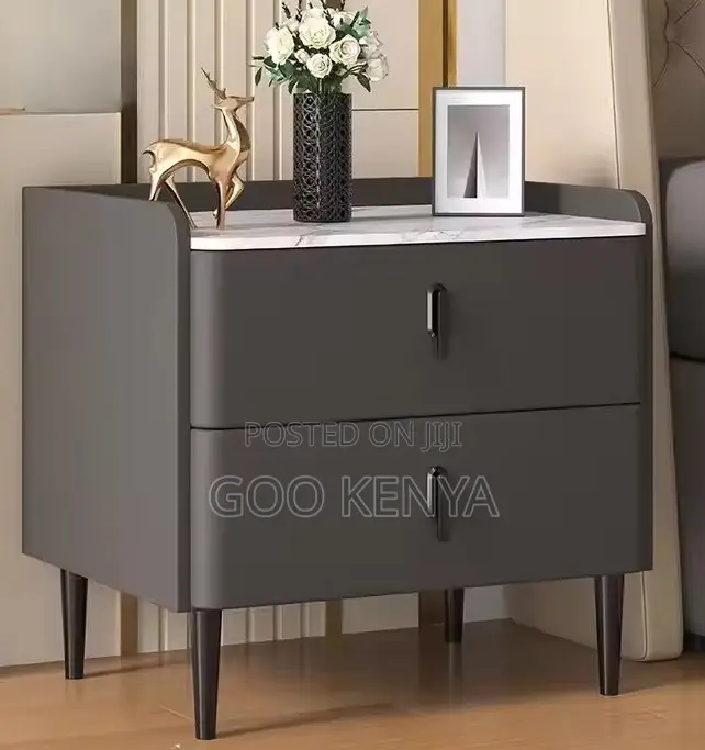 Home Cabinet; Two Drawer MDF Home Bedside Nightstand