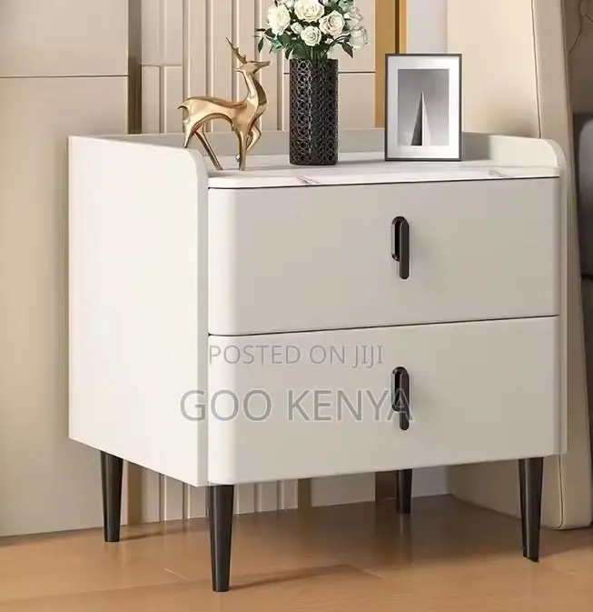 Home Cabinet; Two Drawer MDF Home Bedside Nightstand